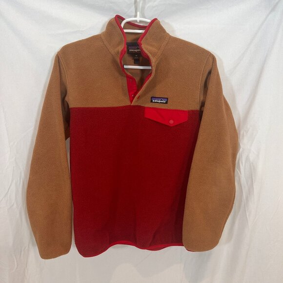 Patagonia Synchilla Molten Lava  - Red Tan Snap-T Fleece Pullover Size XS - Picture 2 of 6